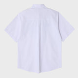 スカイブルーCパッチホワイトオックスフォードショートスリーブシャツ [Unisex]