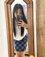 チェックリボンギークシフォンミニスカート