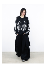 RELABEL (Dark Night Weave) デタッチャブルクロスフラップハイプレジャーラインストーンエンベリッシュメントカットアウトデザインカジュアルスウェットパンツ