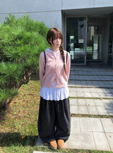 Ser Flower Wide Banding Long Pants