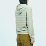 Striped Knit Zip Hoodie - Sage