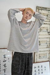 VINTAGE P. DYEING CUT-OUT BOX TEE (Gray)