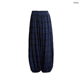 (2color) Tartan Check Wrinkle Harem Pants