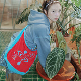 UnsocialNight original literary retro versatile カジュアル イラストプリントワンショルダークロスボディバッグ for women