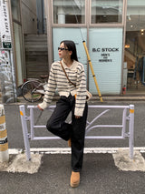 Clang wool striped cardigan