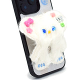 SUN CASE BEADS BEAR WHITE CREAM (GLOSSY BLACK)