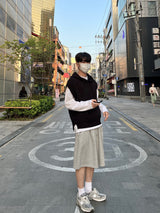 Over hood knit vest