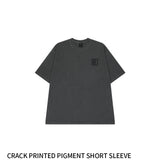  Crack Printed Pigment Short Sleeve Pigment Charcoal
