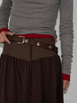 FLARE RIB SKIRT (BROWN)