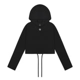 ロゴステッチストリングフードロングスリーブ