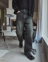 Bent brush wide denim
