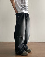 Dot Brush Denim Pants