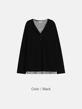 Moro Dual Layered Henley Neck Long Sleeve 4C