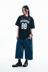 88 フットボール半袖Tシャツ- BLACK