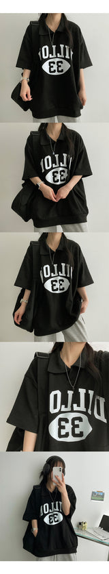 Loop Anorak Collar Short-Sleeved T-Shirt