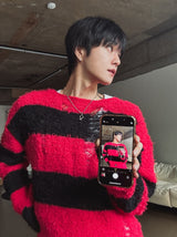 25FW★ [LANARCH] Destroyed Stripe Knit