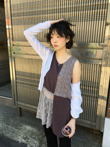 モア リブド Vネック カーディガン (6color)