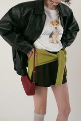 パピーポートレートTシャツ_アイボリー