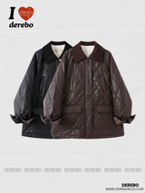 Warm Classic Leather Half Quilting Jacket