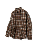 87-STAN092 Vintage Forest OverFit Long-Sleeved Tartan Check Shirt