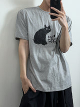 ドローイングキャットハーフTシャツ