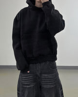 Urban crop high-neck fleece hoodie
