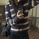 Hapip Fur Color Stripe Zip-Up