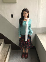3カラー アオイ レース ヴィンテージ ロングスリーブ Tシャツ