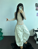 ウール❤スナップバルーンロングワイドパンツ🤎🖤2カラー