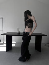 cross studded buckle pants