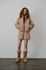 Boucle half pants (Beige)