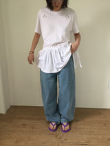 アイレットフリルクルーネックTシャツ (3color)