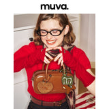 muva. Original 2023 New Boston Bag, Autumn Winter Fashion Versatile Genuine Leather Handbag, New Arrival Dec 19