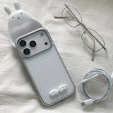 3D エンジェルウィングドットシルバーマグセーフiPhoneケース