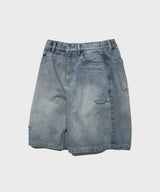 Bleached Bermuda Pants (Light Blue)