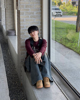 ラボンサイドタックワイドデニムパンツ
