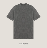 [MUSCLE FIT] Slit mock neck half knit(3color)
