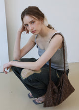 Lace Flower Shoulder&Cross Bag_Brown