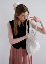 Lace Flower Shoulder Bag_Beige
