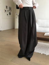 Contour belted wide slacks