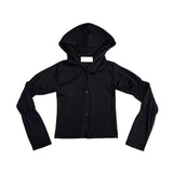 Shirring hood cardigan