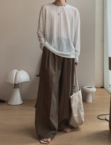 Kiku Ice Linen Two-Tuck Slacks