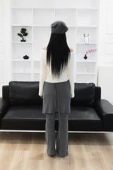 [Sepia] ラップスカートパンツセット-パンツ(Gray/Black)