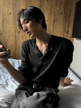ファビエンコーデュロイヘンリーネック