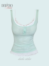 Candy Mint Double Layered Sleeveless (Two Piece) 