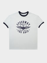(UNISEX) スピードウェイリンガー半袖Tシャツ