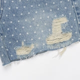4 PART DESTROYED DOT DENIM PANTS code 21102