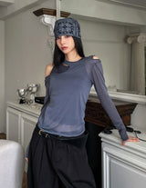 ニロカットシースルーレイヤードセット - long sleeve, sleeveless
