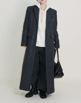 Stutch Solid Wool Long Coat (Lining Fleece-lined)