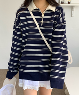 Bintz Stripe Collar Knitw